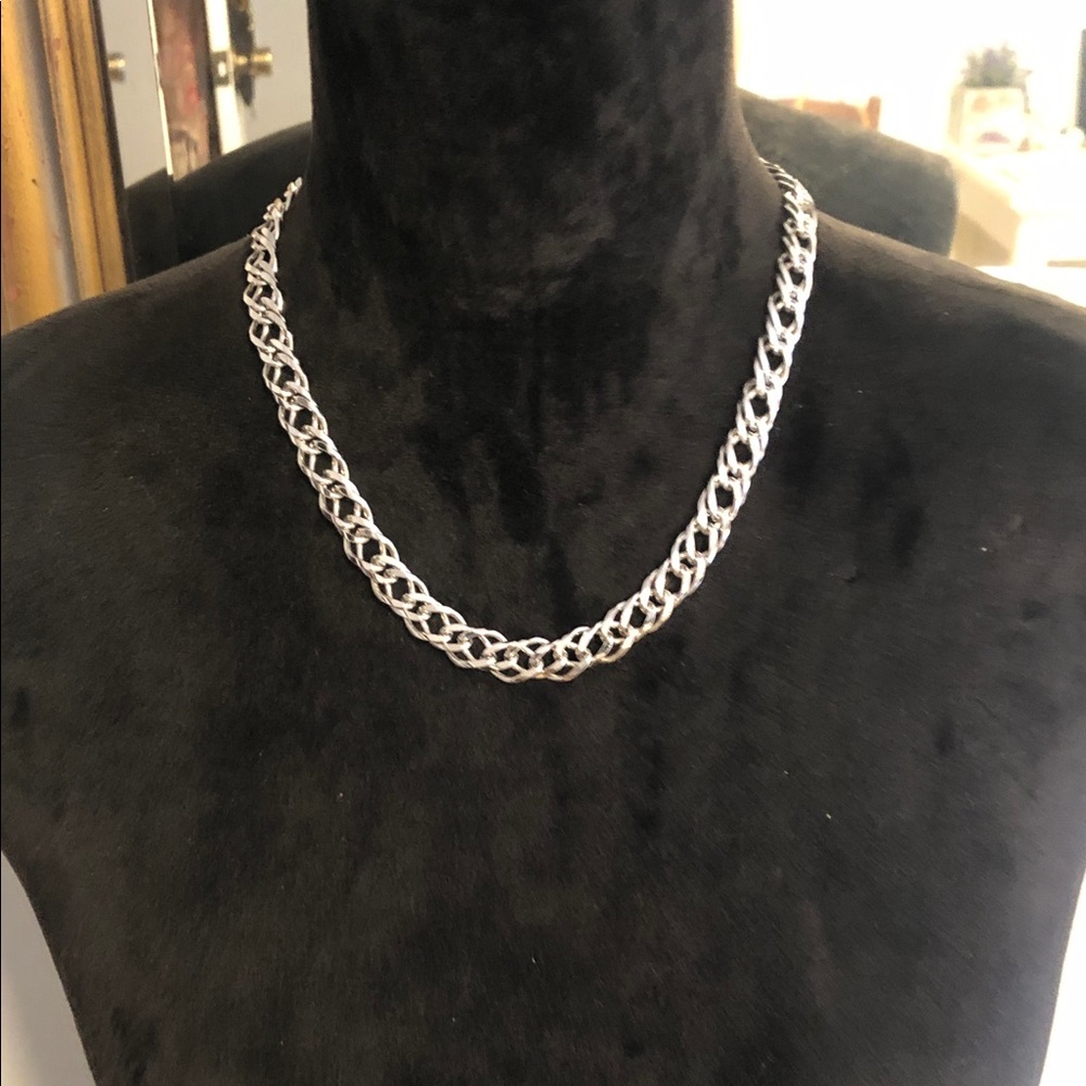 Beautiful Silver-Tone 19” Cuban Link Chain Necklace